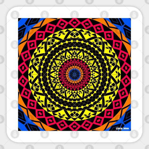 circle of life ecopop mandala pattern art in maya illustration Sticker by jorge_lebeau